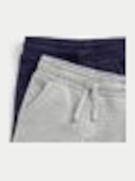 Kids Sweatpants Set Grey And Dark Blue 2 Pieces