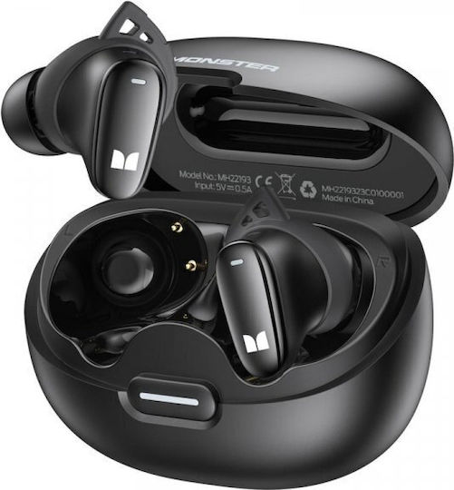 Monster N-lite In-ear Bluetooth Handsfree Earphones with Sweat Resistance and Charging Case Black