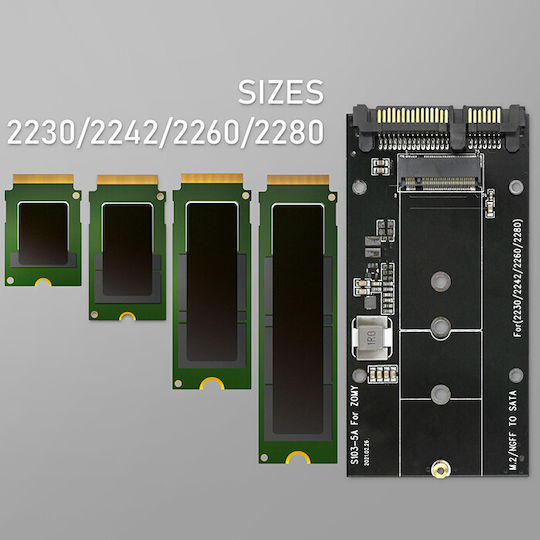 M.2 Ssd Adapter Sata Ngff To Sata Iii 2tb Super Speed 6gb/s Black
