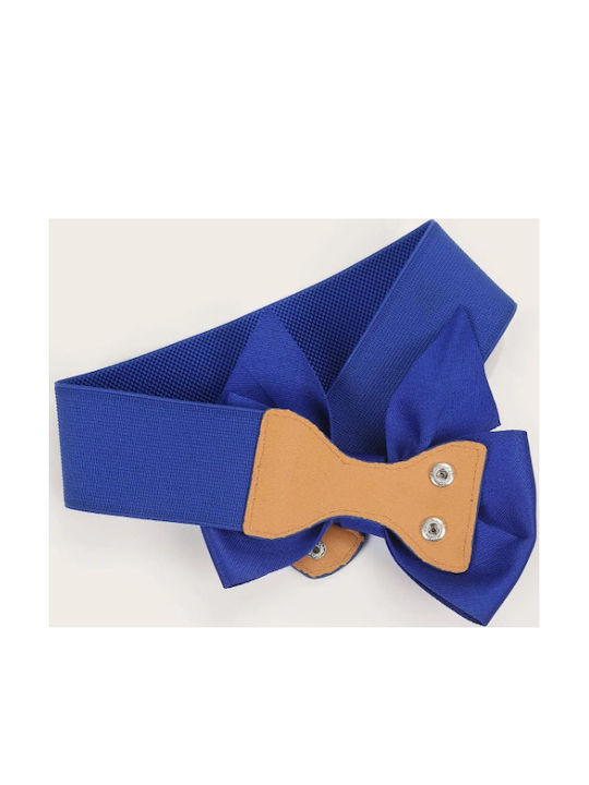 Wide Elastic Women's Blue Belt