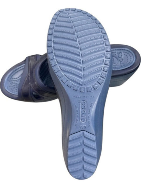 Sandal Чехли на Платформа в Син Цвят