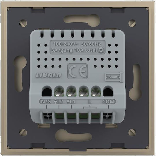 Livolo Touch Wall Switch Two-Way Gold