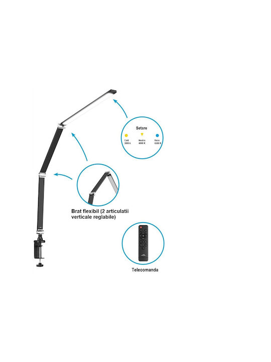 ETA LED Iluminat De Birou Cu Braț Flexibil ETA LED Iluminat De Birou Cu Braț Flexibil