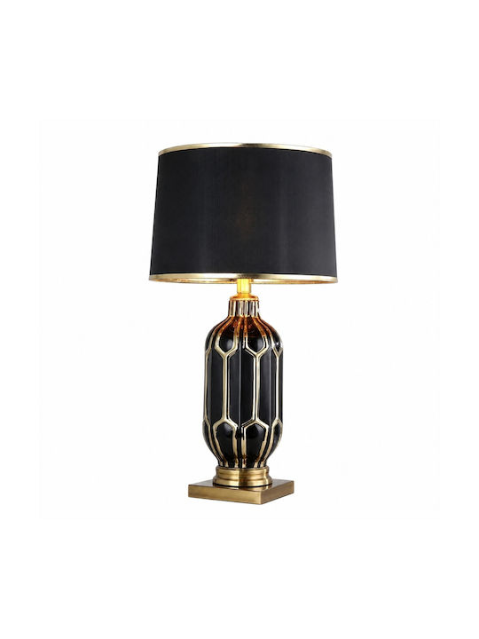 La Belle Maison Metallisches Tischlampe für E27 Fassung mit Schwarzem Hut und Basis D1012