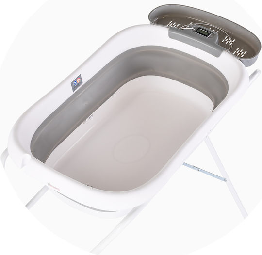 Chipolino Klappbare Baby-Badewanne mit Thermometer Grau