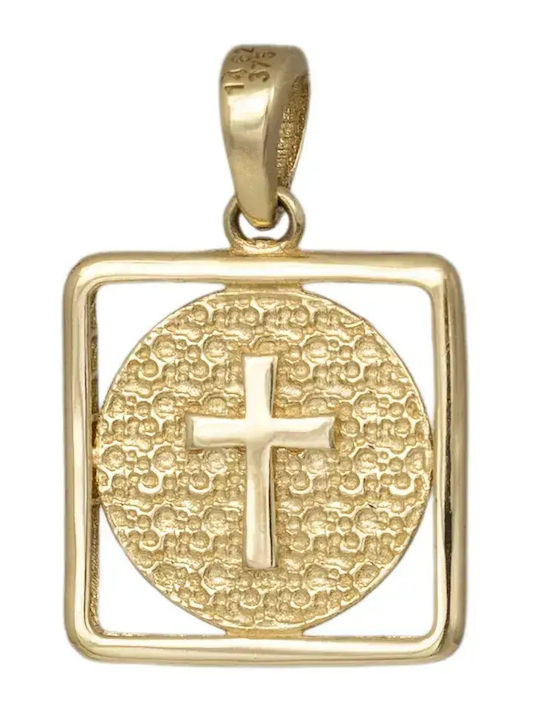 Two-tone Kids Charm Pendant Double Sided from 9K Gold 056005