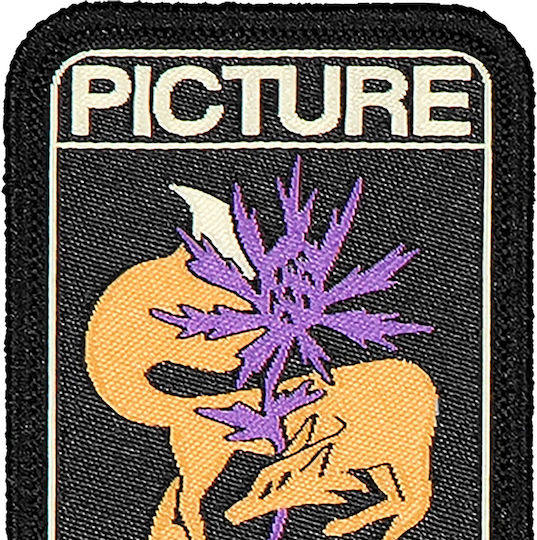 Picture Organic Clothing Fabric Sewing Patch Black