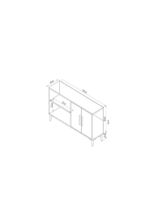 Bufet Din Lemn Bej 120x30x80cm