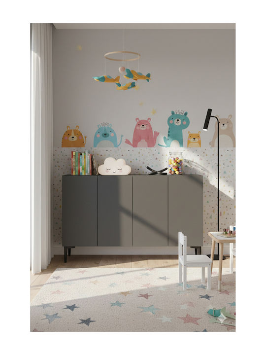 Wooden Sideboard Gray 120x32x75cm