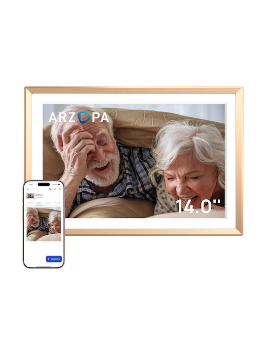 Arzopa Digital Photo Frame with Touch Screen 14" Resolution 1920x1200 with WiFi Transparent 6975114120491