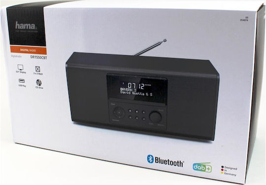 HAMA Аудиосистема 1 DR1550CBT 00054874 6W с CD / Цифрови медии Player и Bluetooth Черен
