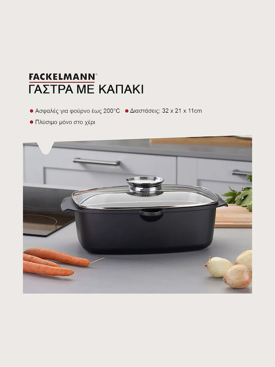 Fackelmann Niederländische Öfen Aluminium Roaster mit Glasdeckel 7lt
