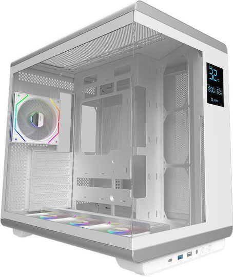 Aqirys Draco Gaming Middle Tower Carcasă PC cu Panou Lateral și Iluminare ARGB Alb