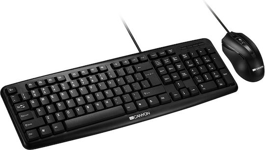 Canyon CNE-CSET1-BG Комплект клавиатура и мишка Български Черен