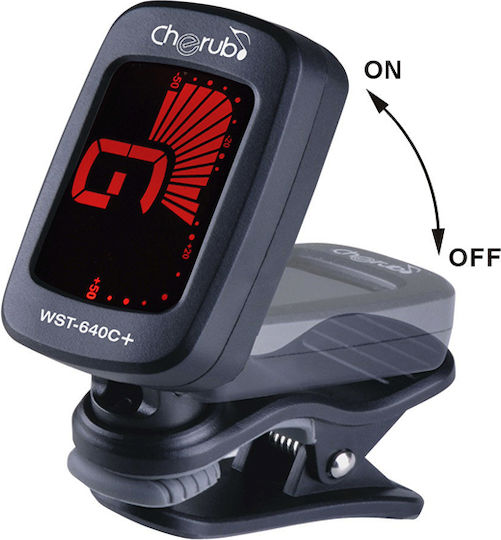 Cherub Χρωματικό Κουρδιστήρι WST-640G Guitar Tuner σε Μαύρο Χρώμα