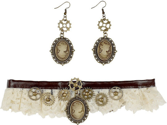 Carnival Choker Earrings Steampunk