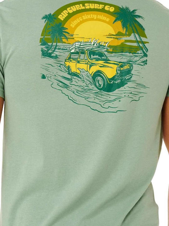 Rip Curl S/s T-shirt Keep On Trucking Tee - Light Green