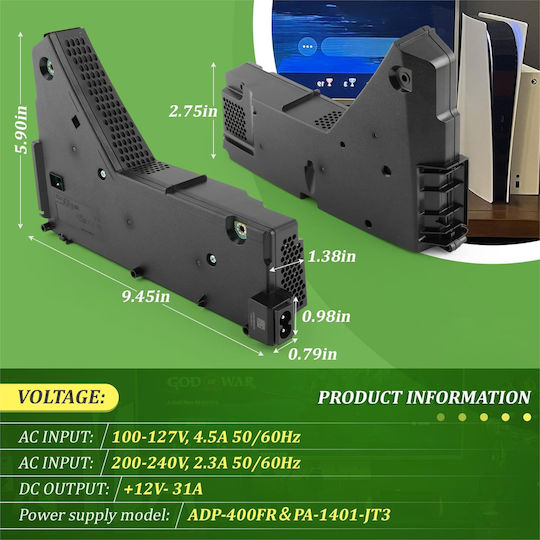 Τροφοδοτικό Power Supply Adp-400fr Pa-1401-jt3 Dak50h92d82w 1-015-445-21 Sony Playstation 5 Ps5 2022 Cfi-12 Cfi-1200 Cfi-1215a Cfi-1216a 12v 31a Κωδ.60355