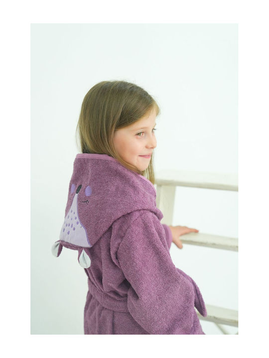 SteweHome Halat de Baie pentru Copii Violet cu Glugă SteweHome Halat de Baie pentru Copii Violet cu Glugă