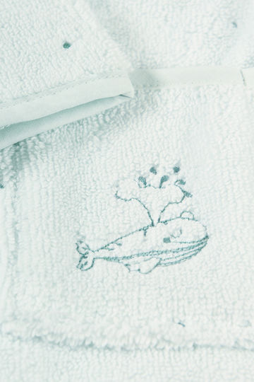 SteweHome Kinderbademantel Blau mit Kapuzen-