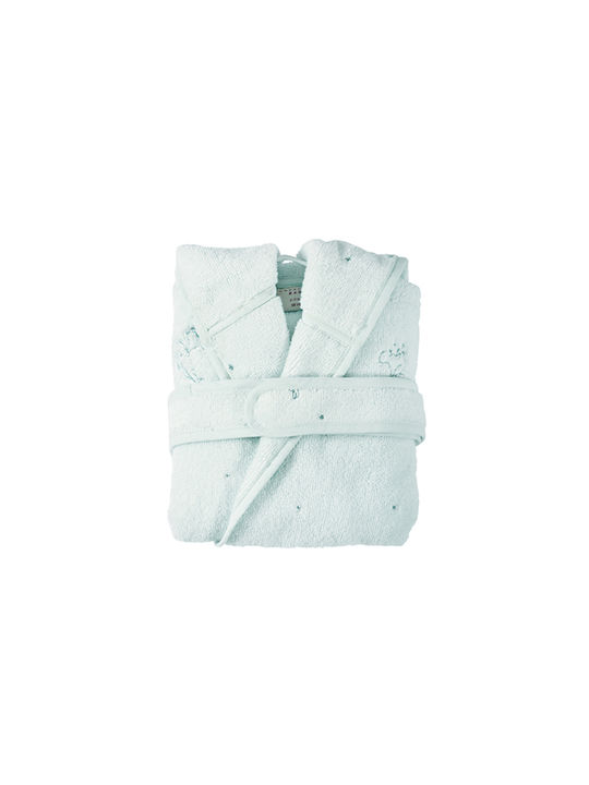 SteweHome Kinderbademantel Blau mit Kapuzen-