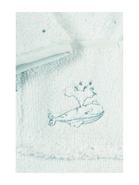 SteweHome Kinderbademantel Blau mit Kapuzen-