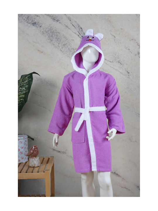 SteweHome Kids Bathrobe Purple Hooded