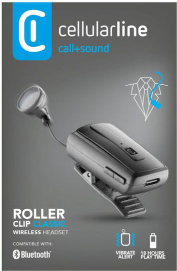 Cellular Line Roller Clip In-ear Bluetooth Handsfree Ακουστικό Μαύρο