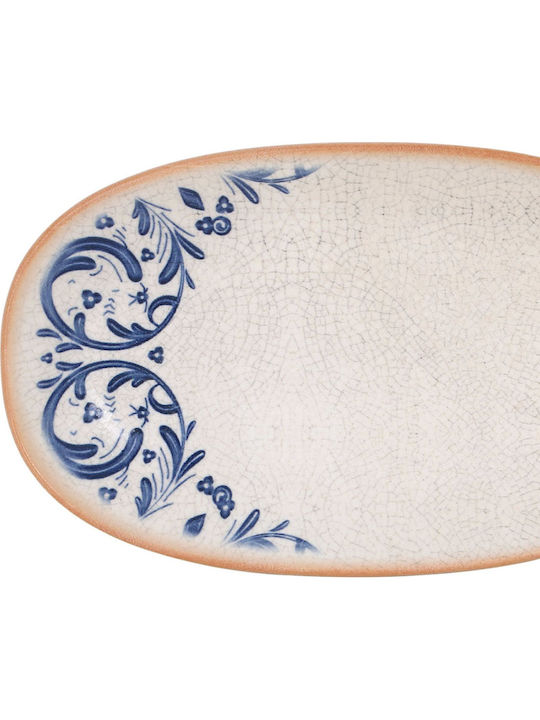 Bonna Bonna Servierplatte Oval aus Weißem Porzellan 24x14cm