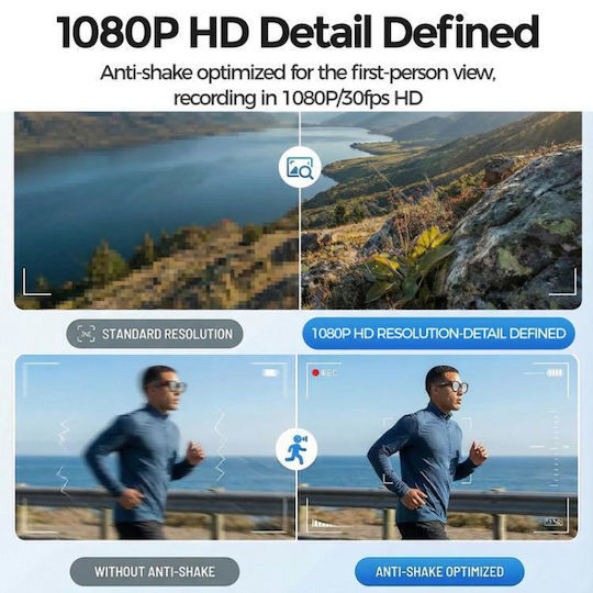 Smart Glasses Aimb-s1 Support Camera 2mp Video Recording 1080p Audio Recording Translation Artificial Intelligence White
