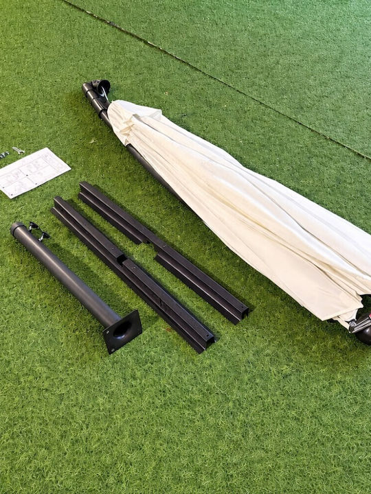 Umbrelă Suspendată Rotundă Din Aluminiu Banana Albă Φ3m