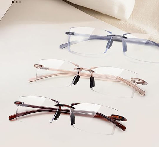 Reading Glasses Frameless Teraise Lightweight Unisex Blue Light Protection