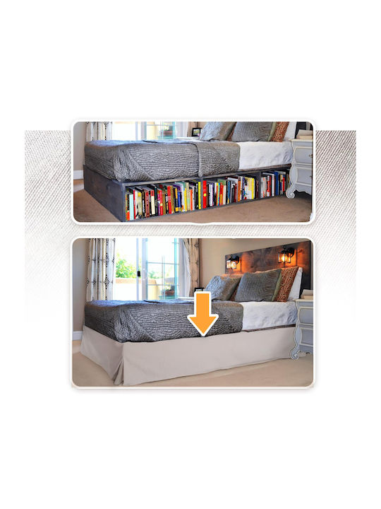 Bett-Volant Beige mit Volant 200x200cm