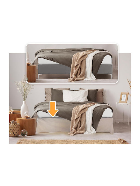 Bett-Volant Beige mit Volant 200x200cm