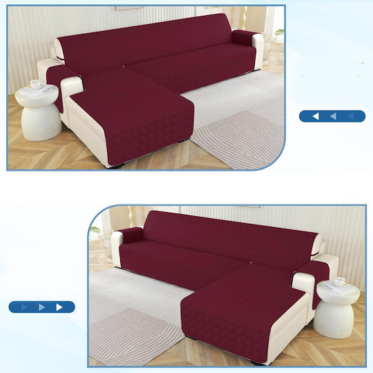 Wasserdichtes Elastisches Abdeckungsstück für Ecksofa Burgundisch