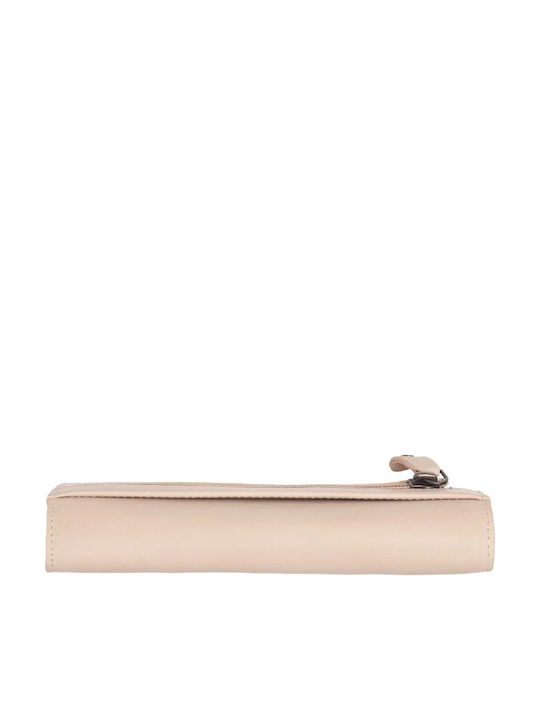 Large Leather Women's Wallet Beige