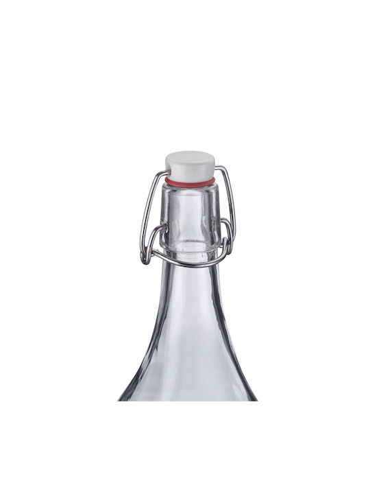 Westmark Glass Water Bottle with Clip Transparent 1000ml