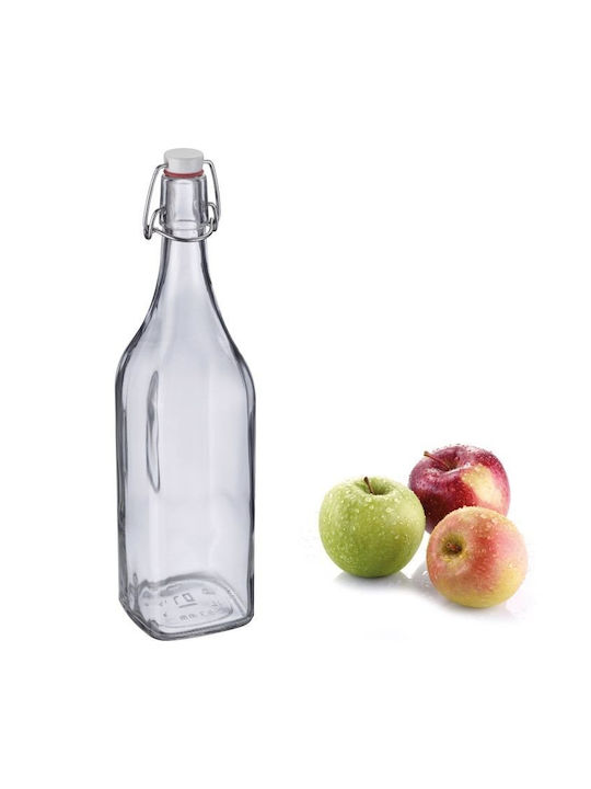 Westmark Glass Water Bottle with Clip Transparent 1000ml