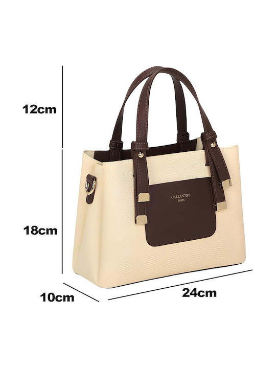 Gallantry City Bag Handbag Women Structured Shape Double Zipped Space Brown Beige
