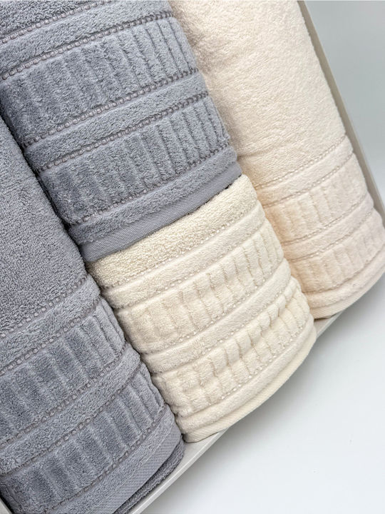 SteweHome Bath Towels Set 4pcs Gray