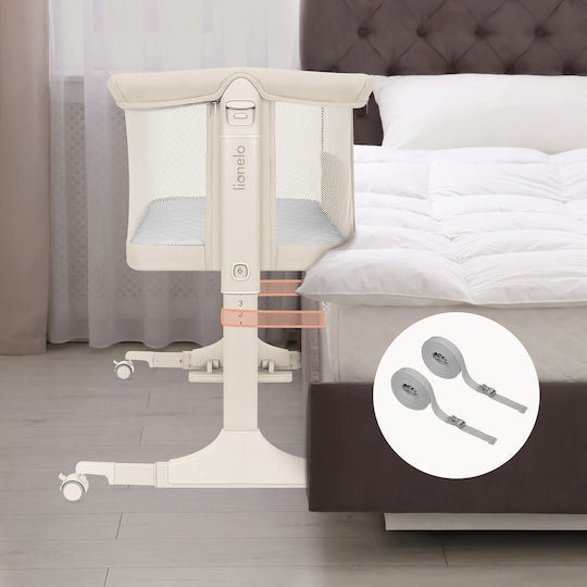 Lionelo Cradle with Mattress Side Opening and Wheels Beige