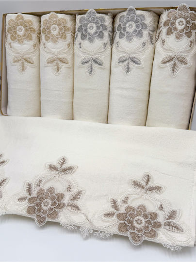 SteweHome Facecloth 50x90cm Ecru 6 Pieces