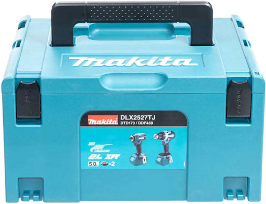 Makita Dlx2527tj Lxt 18 V Акумулаторен Комплект Брой Батерии 2 5.00 Ah Калъф