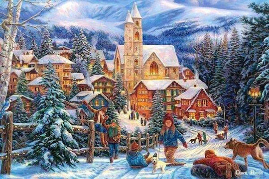 Puzzle Pentru Copii Sledding To Town 24 Piese Castorland