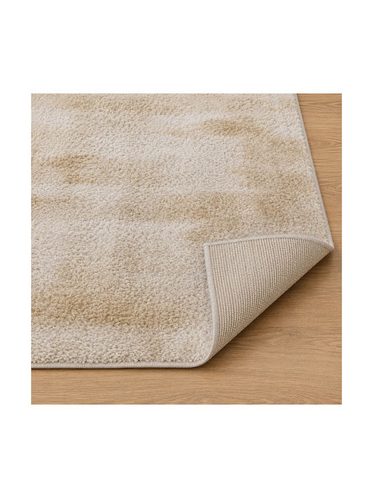 Frieze Abstract Living Room Rug Rectangular Beige 80x120cm