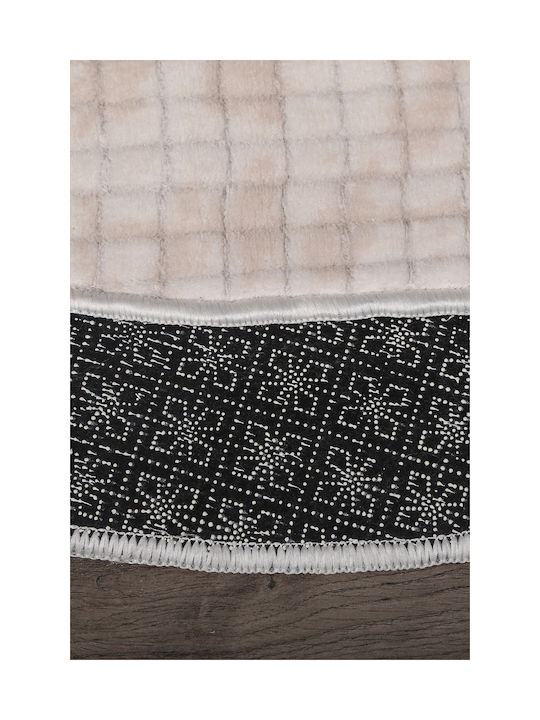 SteweHome Non-Slip Round Beige Rug Φ100cm