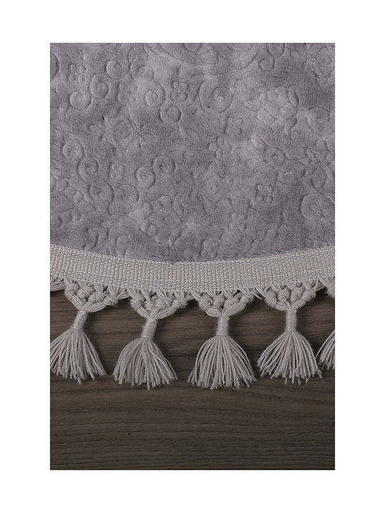 SteweHome Non-Slip Round Gray Rug Φ120cm