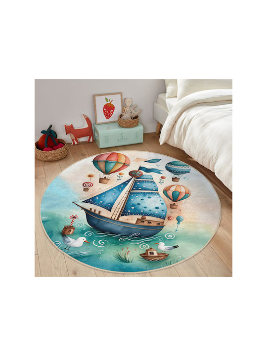 SteweHome Παιδικό Χαλί Γαλάζιο 60x60cm Πάχους 60mm