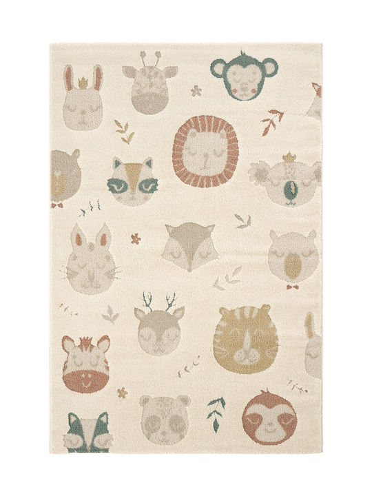 SteweHome Παιδικό Χαλί Πεταλούδες Μπεζ 160x230cm