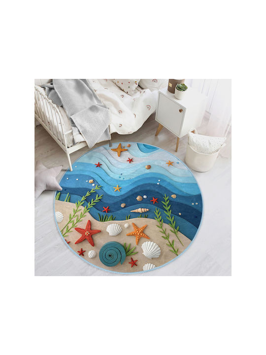 SteweHome Παιδικό Χαλί Γαλάζιο 100x100cm Πάχους 60mm